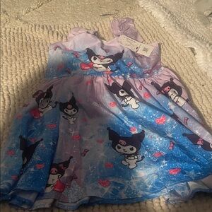 Charming Kids Dress in Blue and Purple